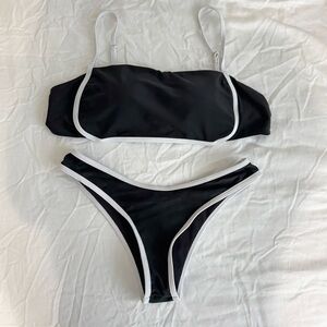 Black and White Women's Bikini Set